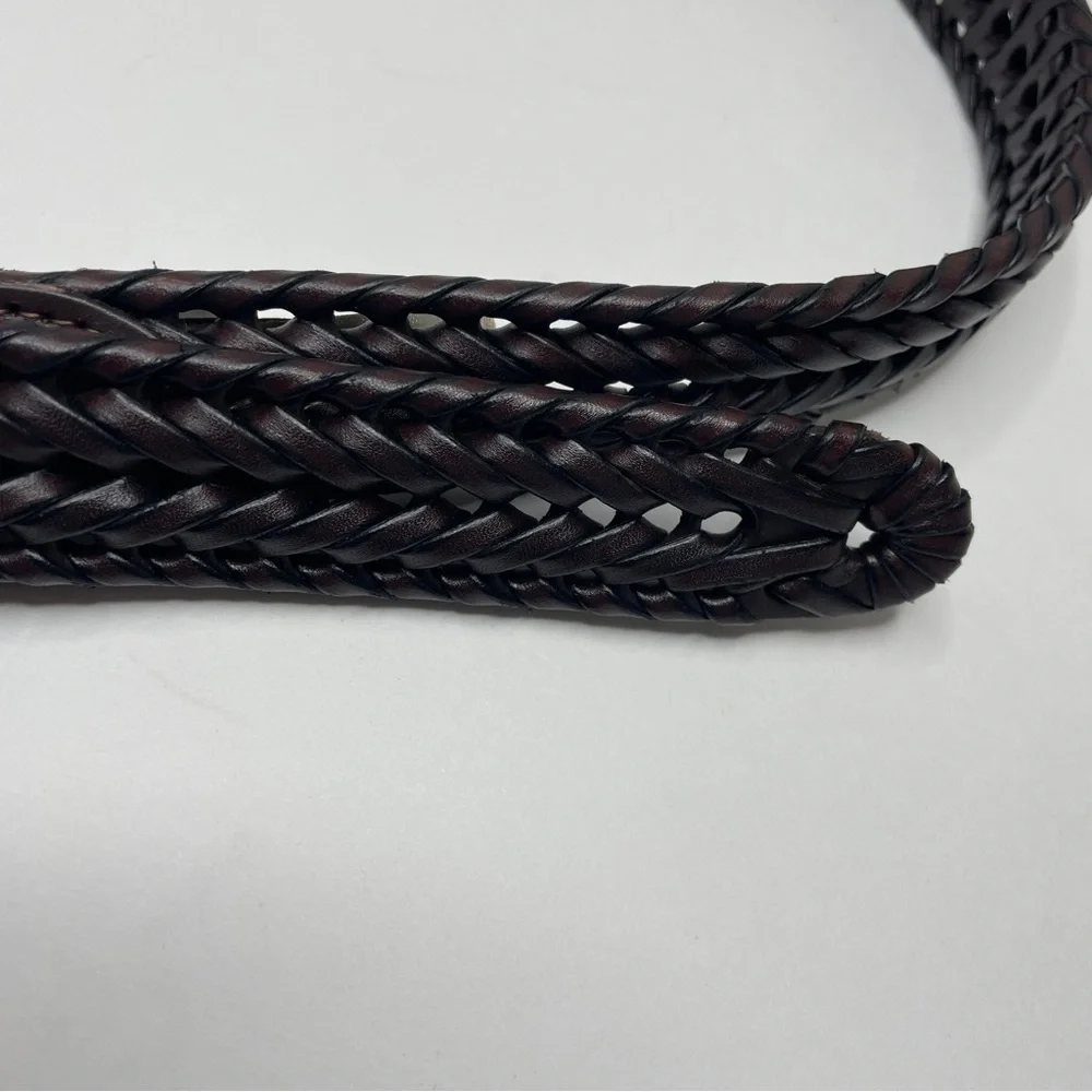 Fossil Mens Espresso Brown Braided Leather Belt 110/44